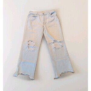 Free People We The Free Maggie Jeans Womens 28 Distressed Straight Button Fly